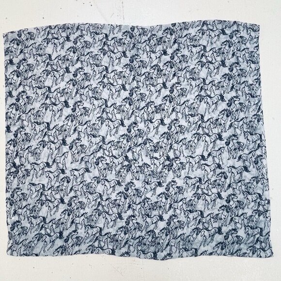 Running Horse Print Aquestrian Infiniti Scarf Gray Black Lightweight Accessory - Picture 1 of 7